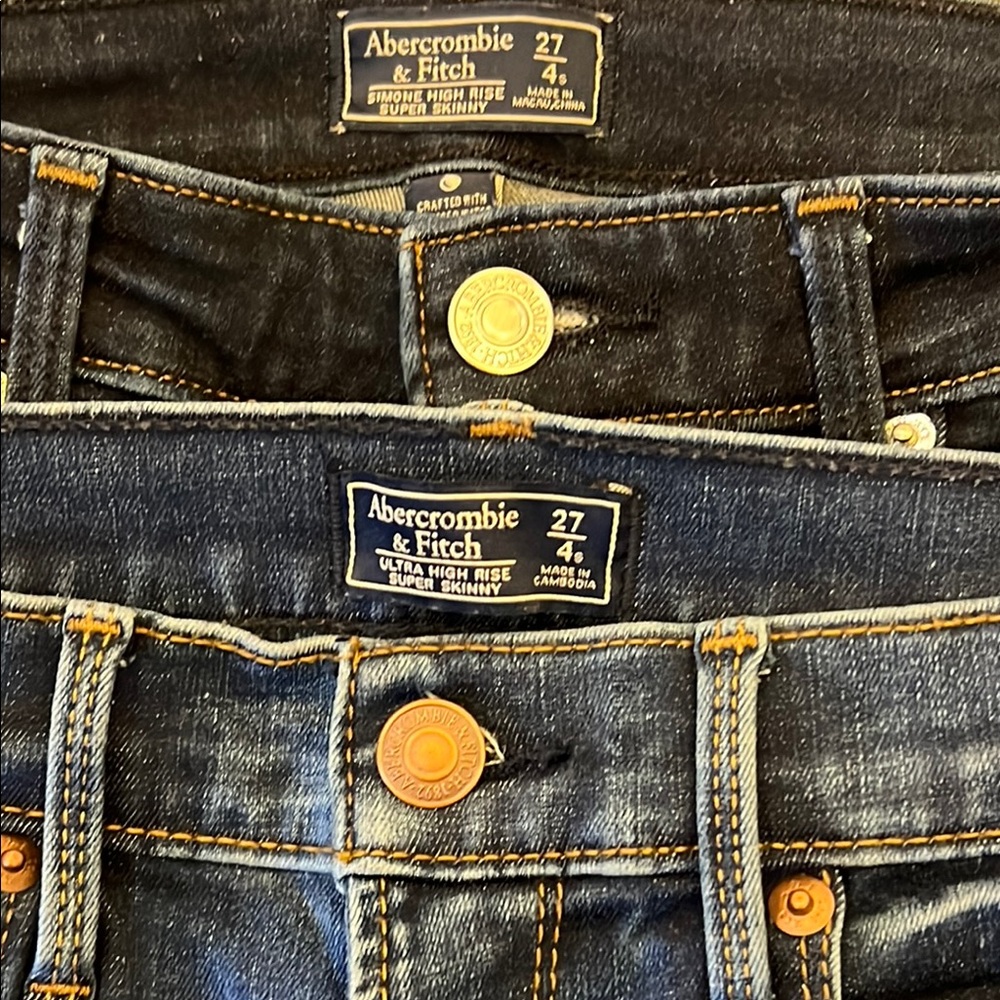 Lot of 2 Abercrombie & Fitch High Rise Skinny Jeans Women’s Size 4S